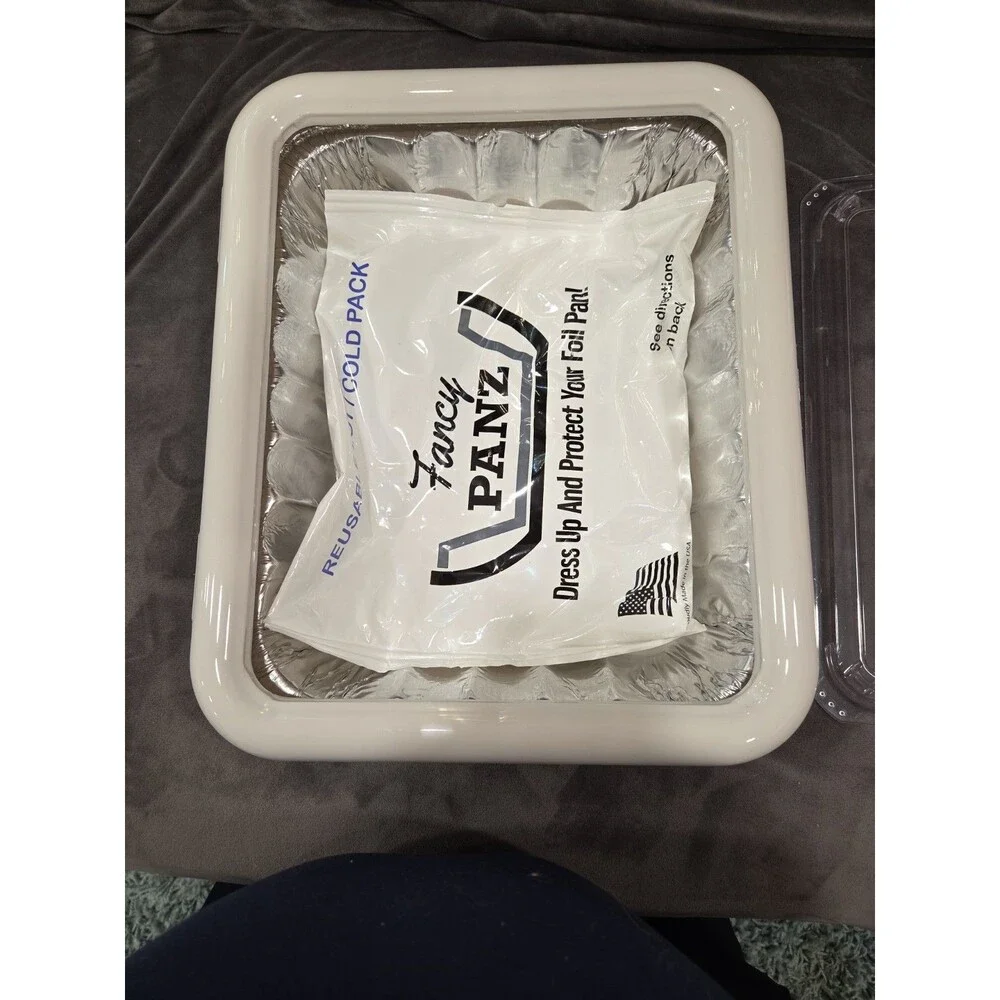 Fancy PANZ Premium White Aluminum Foil Pan Carrier Lid Hot Cold Pack BPA Free US